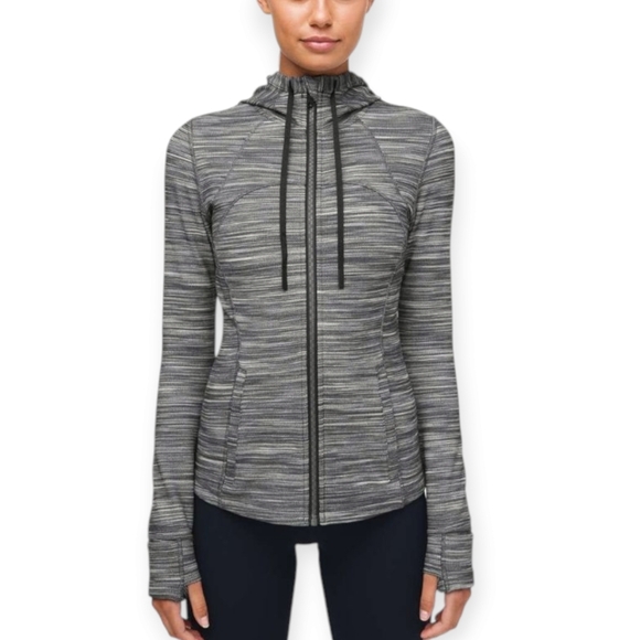 Lululemon Hooded Define Jacket Nulu Heathered Black White Gray 4 - Picture 1 of 16